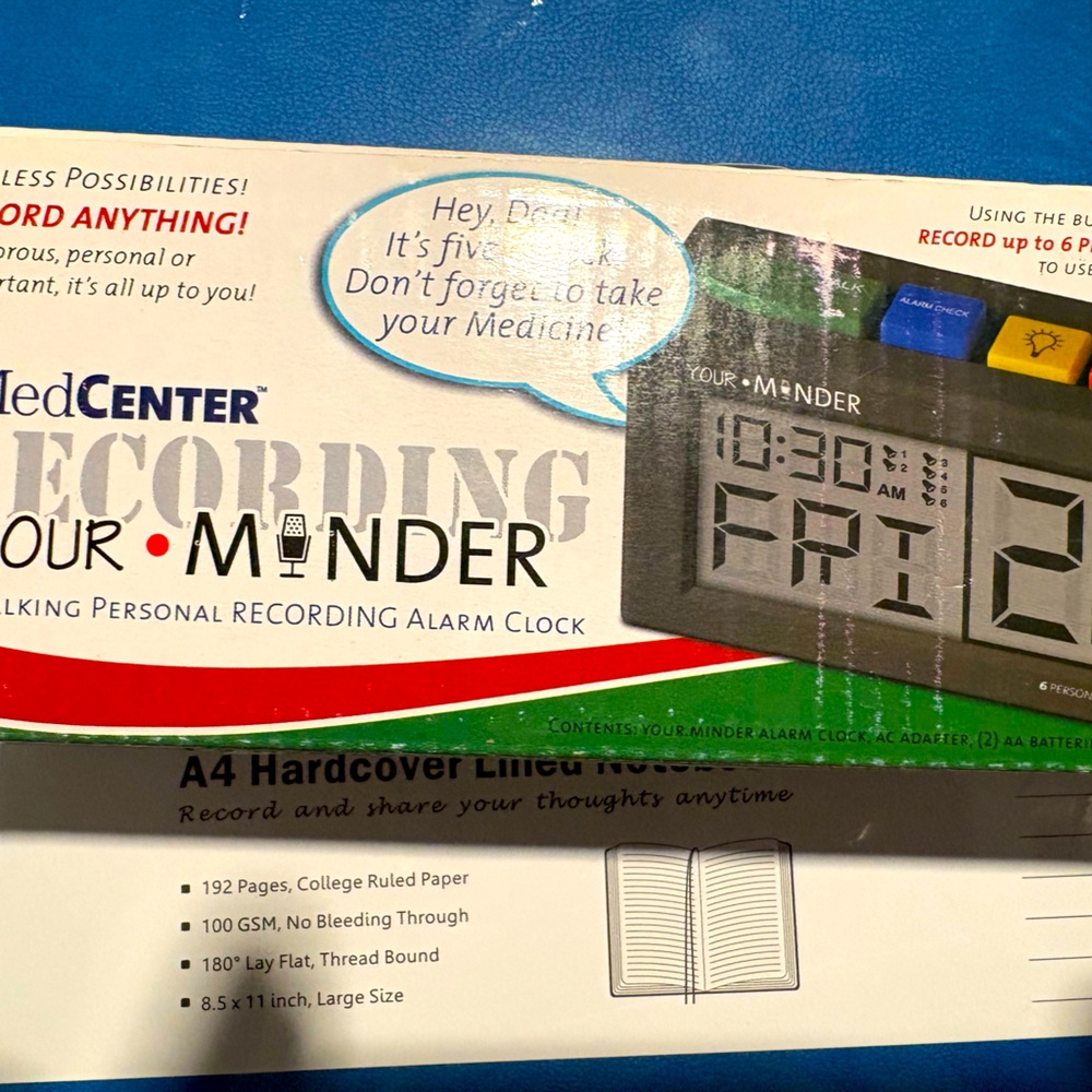 MedCenter Gray Recording Alarm Clock